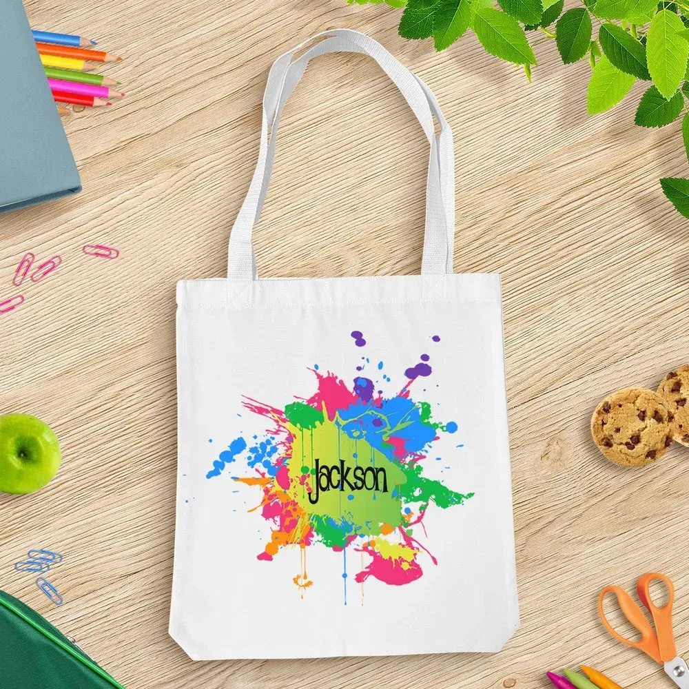Splatter White Tote Bag