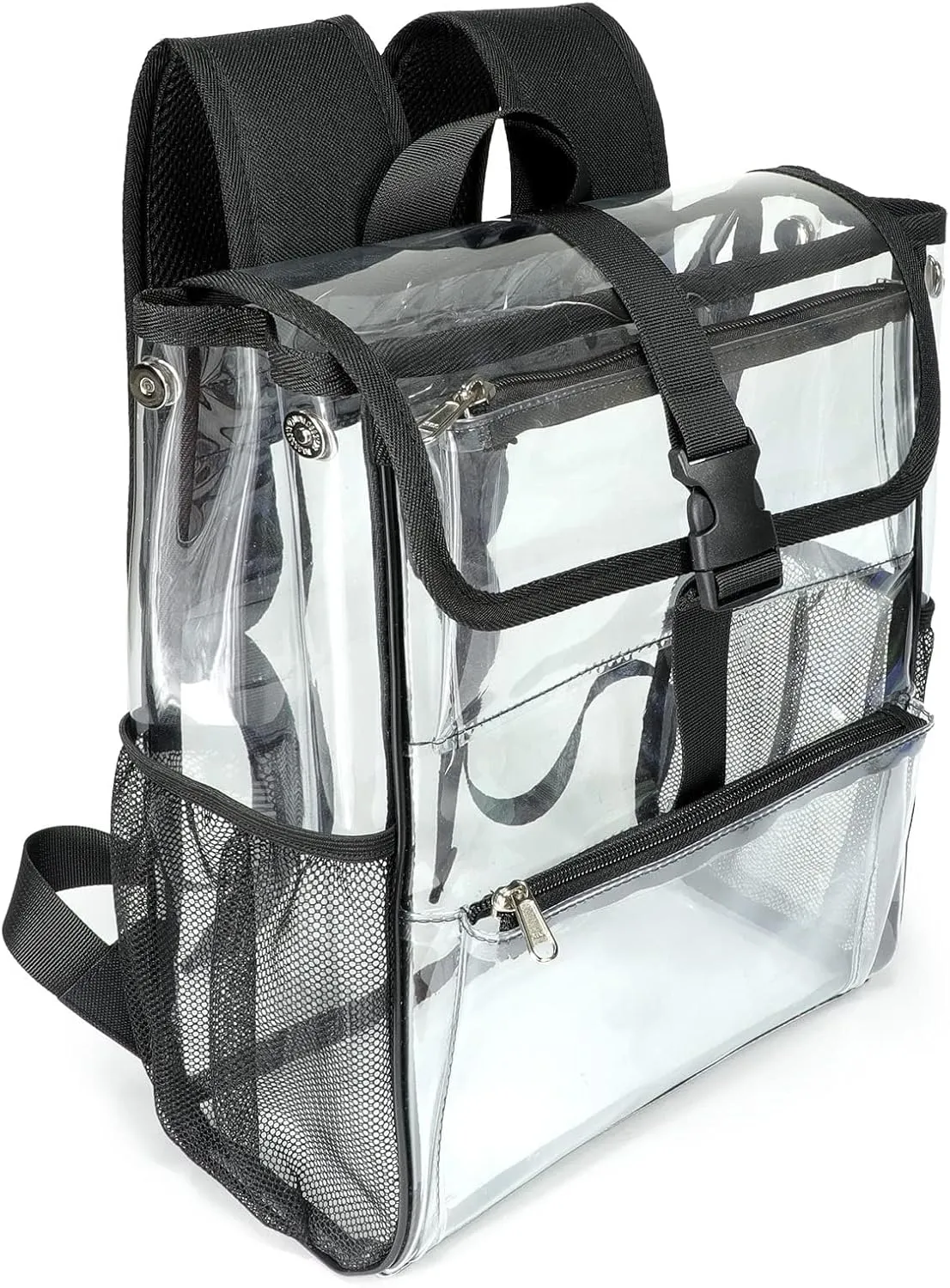 SPODEARS Clear Backpack Stadium Approved, Multi-Pocket Transparent PVC Bag for Concerts, Sports, Travel, 12x6x12