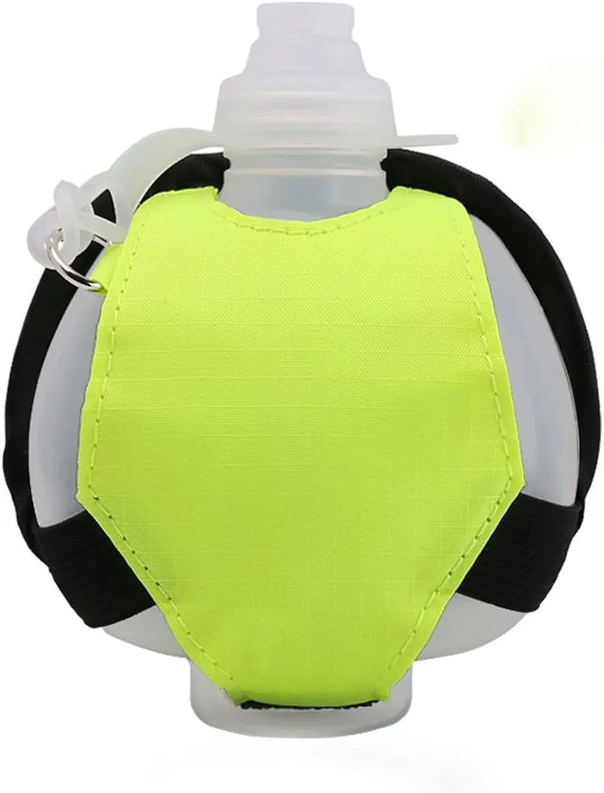 Sport Water Bottle Running Wrist Water Bottle Kettle Holder Wrist Storage Bag Hydration Pack Soft Flask for Marathon Riding Fitness Climbing(Yellow)