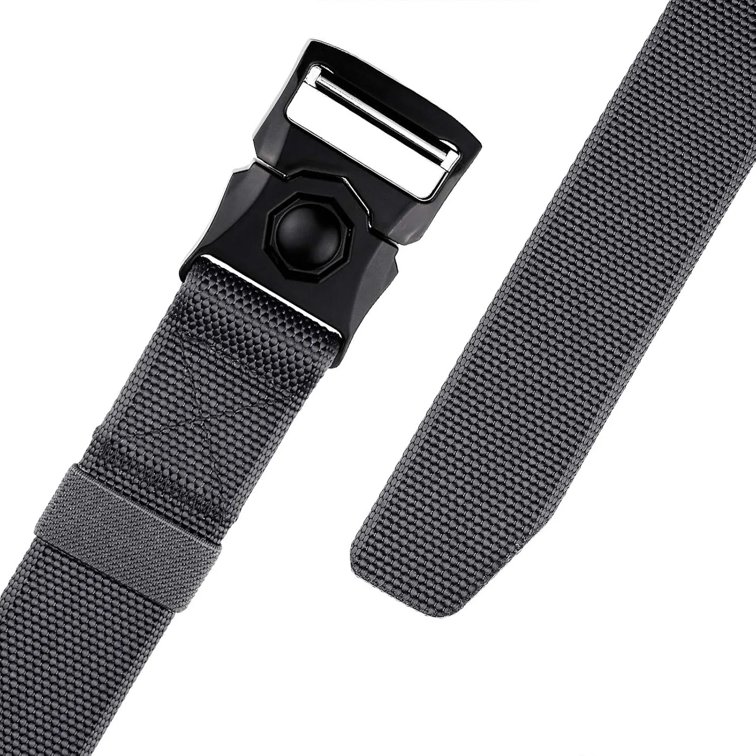 Sportmusies Tactical Belt for Men Nylon Webbing Belt with Heavy-Duty Quick-Release Buckle