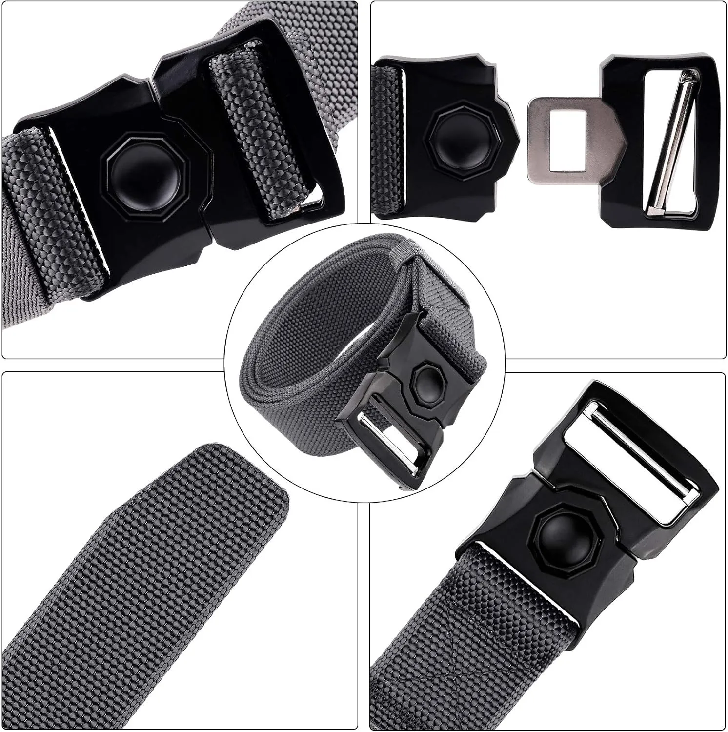 Sportmusies Tactical Belt for Men Nylon Webbing Belt with Heavy-Duty Quick-Release Buckle