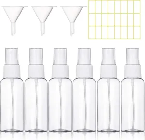 Spray Bottle Empty Plastic Atomiser Fine Mist Spray Bottles Transparent Travel Bottle Set