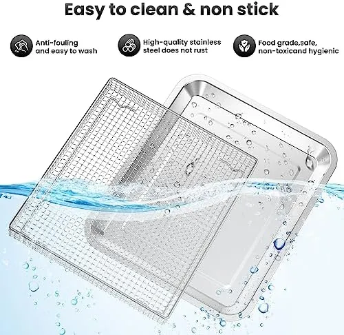 Stainless Steel Air Fryer Basket and Tray,Compatible with Cuisinart Airfryer TOA-060 and TOA-065