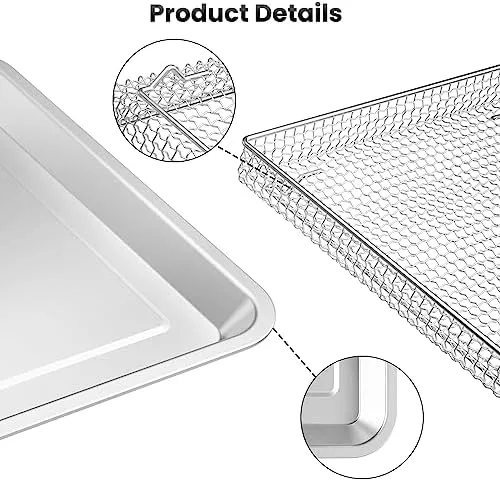 Stainless Steel Air Fryer Basket and Tray,Compatible with Cuisinart Airfryer TOA-060 and TOA-065