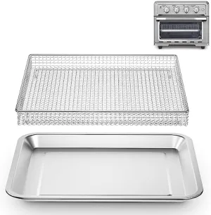Stainless Steel Air Fryer Basket and Tray,Compatible with Cuisinart Airfryer TOA-060 and TOA-065