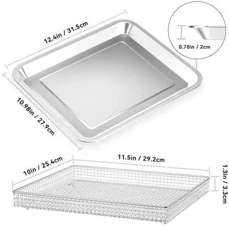 Stainless Steel Air Fryer Basket and Tray,Compatible with Cuisinart Airfryer TOA-060 and TOA-065