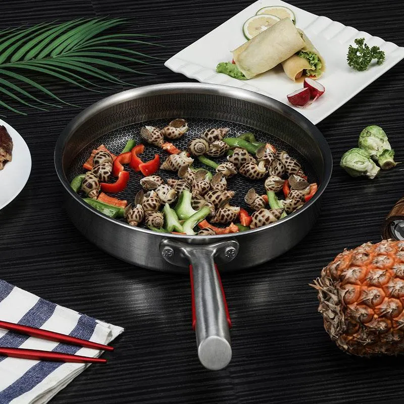Stainless Steel Full Pattern Frying Egg Fried Steak Pan