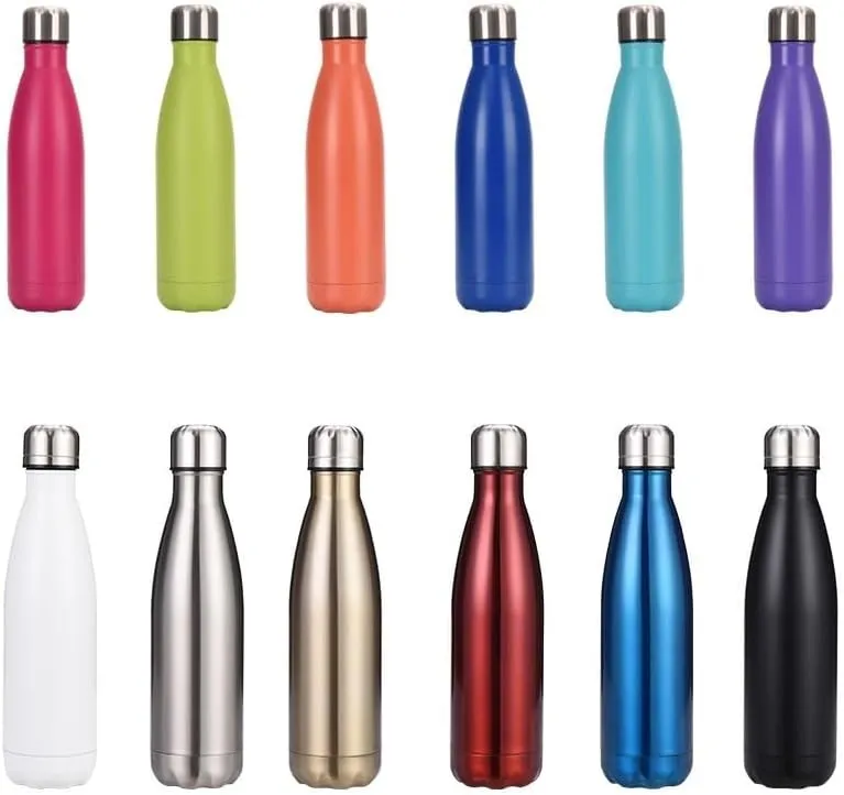 Stainless Steel Kettle 500ML, Double-layer Large-capacity Sports Water Cup Suitable For Outdoor Cycling And Home Use(Blue 3)