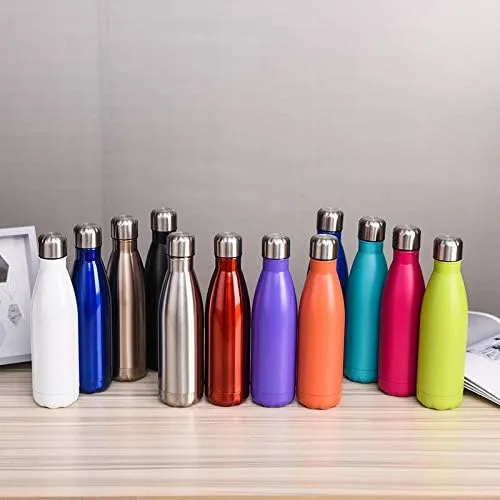 Stainless Steel Kettle 500ML, Double-layer Large-capacity Sports Water Cup Suitable For Outdoor Cycling And Home Use(Blue 3)