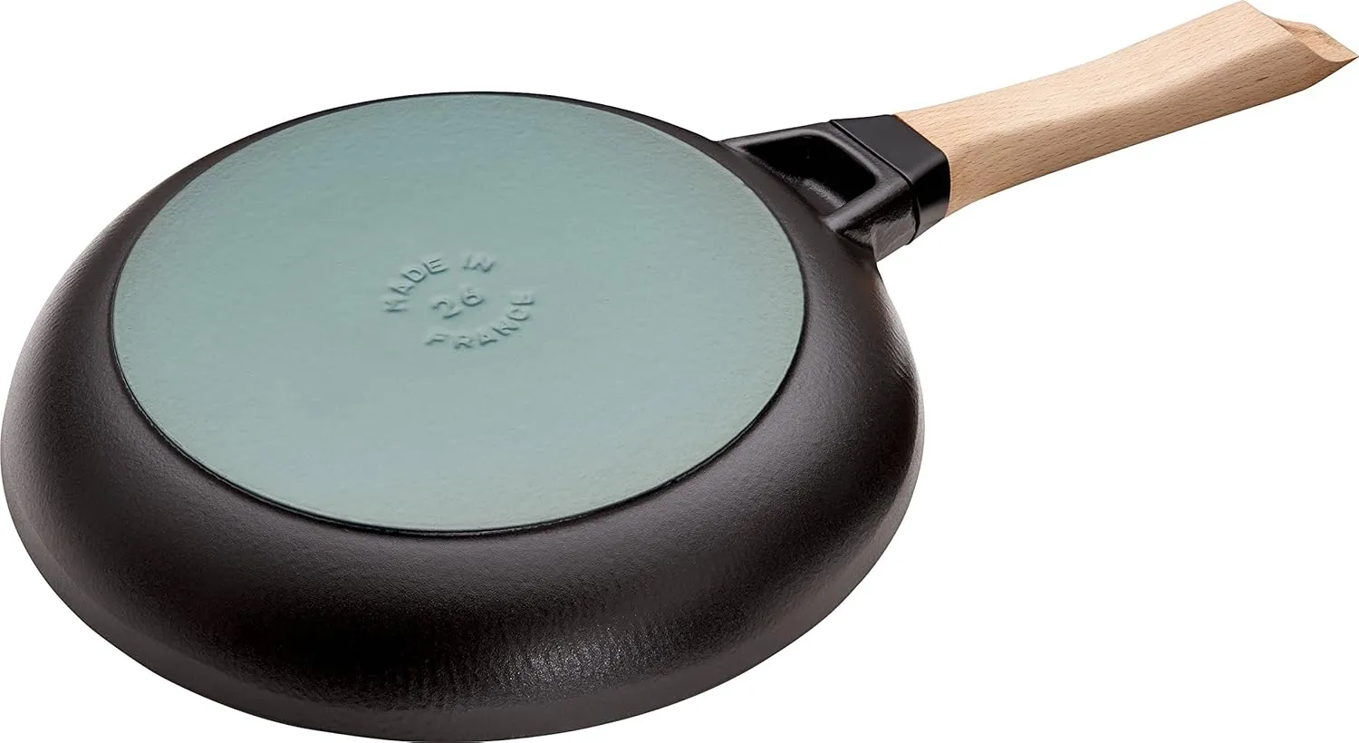 STAUB 40511-952-0 Frying Pan with Wooden Handle, Suitable for Induction, Cast Iron, Black, 26 cm