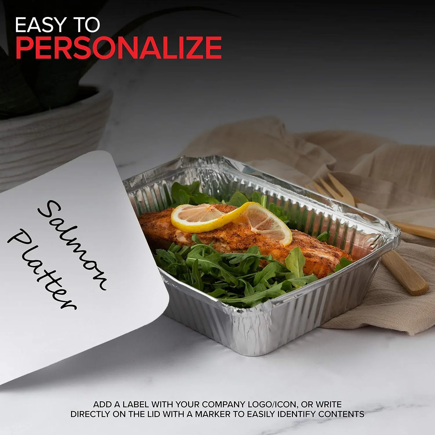 Stock Your Home 2 Lb Small Aluminum Pans with Lids (100 Pack) Foil Pan   Cardboard Lid, Disposable Cookware, Takeout Trays with Lids - To Go Disposable Food Containers for Restaurants & Catering