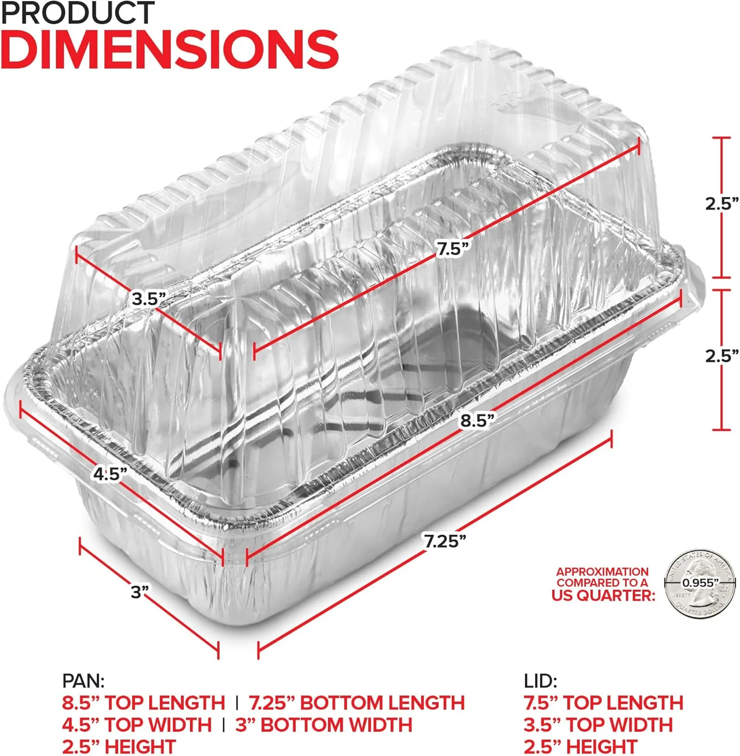 Stock Your Home Disposable Aluminum Loaf Pans with Lids, 2 Lb (30 Pack) Foil Baking Tins with Plastic Lid, Tin Pan with Cover for Cake, Banana Bread, Meatloaf, Mini Lasagna, Drip Trays