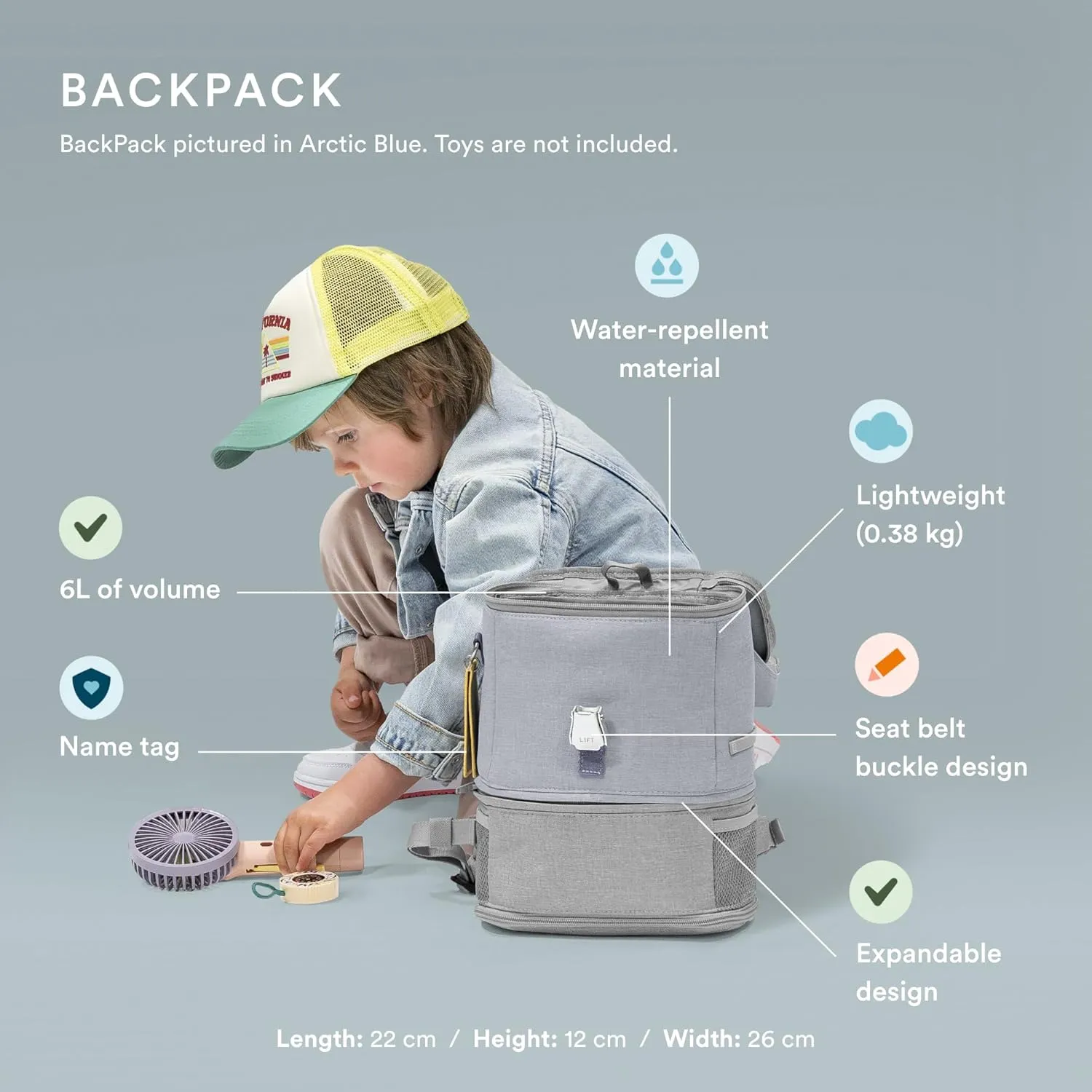 Stokke JetKids Travel Bundle, Midnight Grey - Includes BedBox Ride-On Suitcase & Backpack - Best for Kids 2-7 Years Old (Up to 77 lbs)