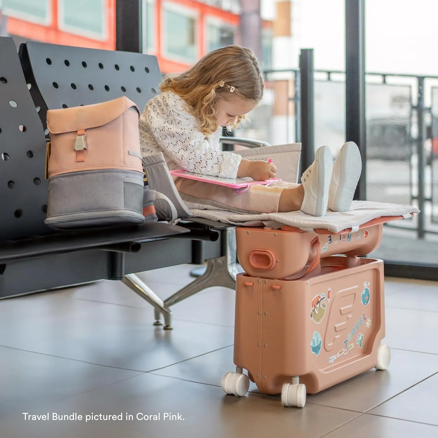 Stokke JetKids Travel Bundle, Midnight Grey - Includes BedBox Ride-On Suitcase & Backpack - Best for Kids 2-7 Years Old (Up to 77 lbs)