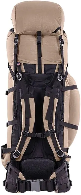 Stone Glacier Sky Archer 6400 Backpack with Xcurve Frame, 6400  Cubic Inches, Tan, Large, Weatherproof, Hydration Compatible, Internal Spotting Scope Pocket (50076-TN-L)