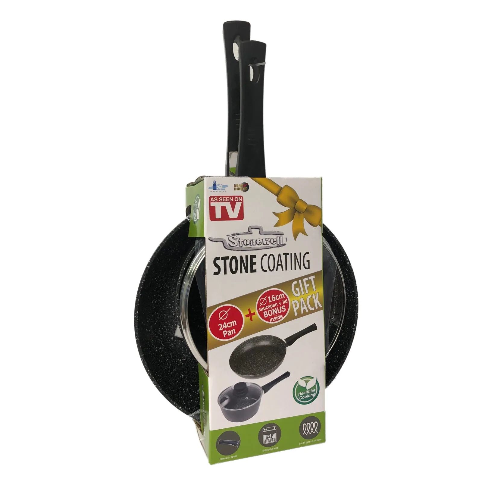 Stonewell 2 Piece 24cm Pan   16cm Pot Set Kitchen Non Stick Cookware