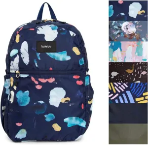 Stylish Lightweight Packable Foldable Backpack Navy Tidal by Kaleido - Water Resistant, Convenient, Airport Friendly, Medium