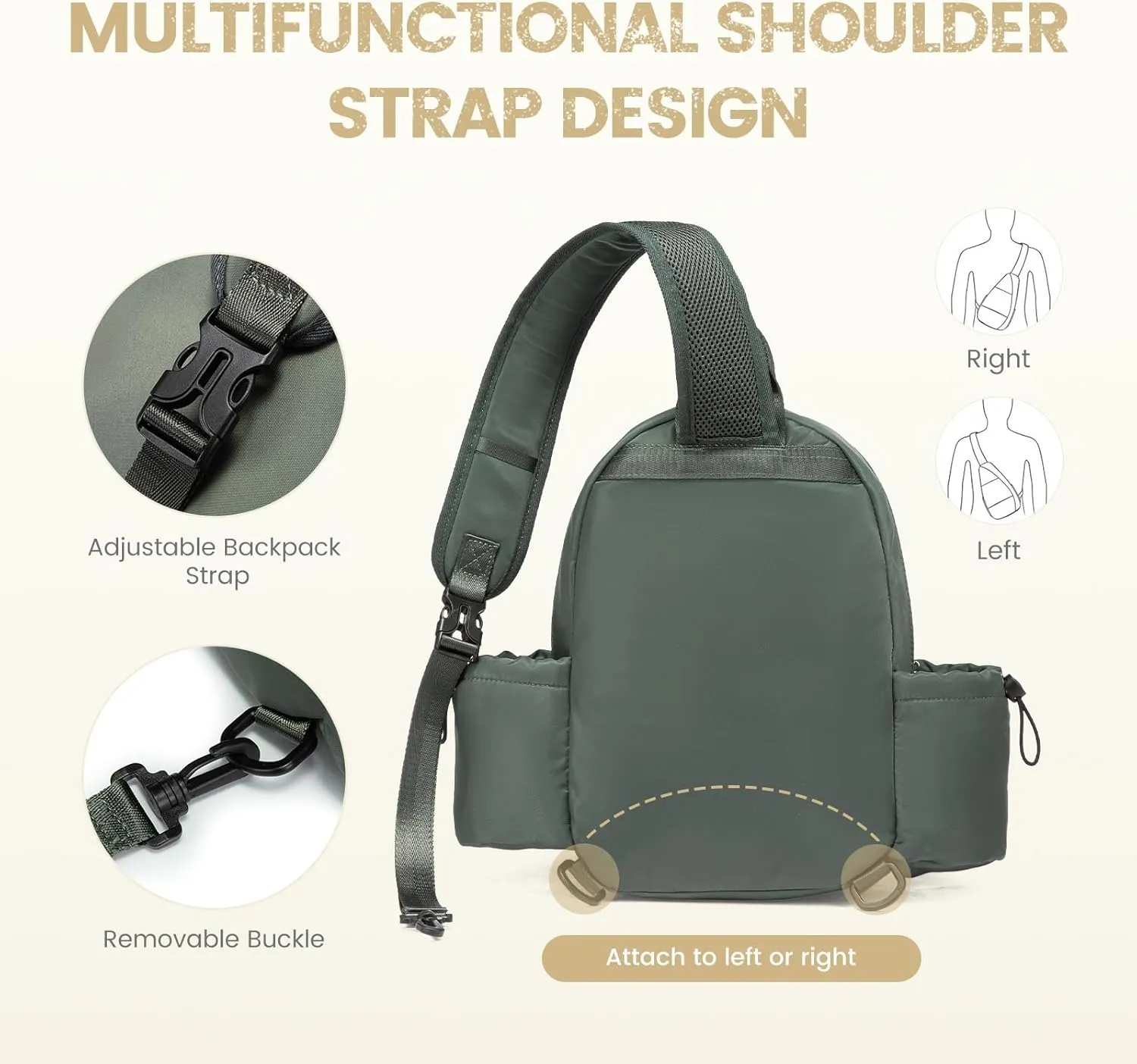Sucipi Pickleball Bags for Women Lightweight Crossbody Pickleball Sling Bag Stylish Quilted Pickleball Paddle Bag