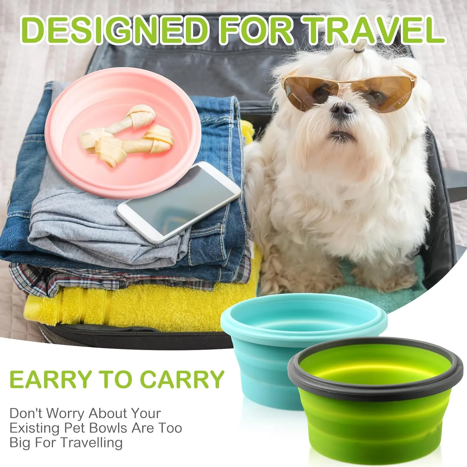 Suclain 4 Pcs Camping Bowl with Lid Collapsible Silicone Lunch Box Salad Bowl Expandable Food Storage Container Folding Travel Container for Hiking Camping(Red, Pink, Blue, Green,17 oz)