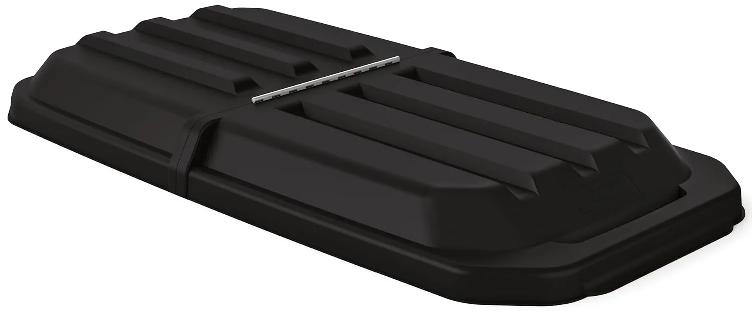 Suncast Commercial Heavy-Duty Polyethylene Lid for 1 Cubic Yard Tilt Truck, Scratch-Resistant, Water-Resistant, and Durable with Piano Hinge Design, Gray