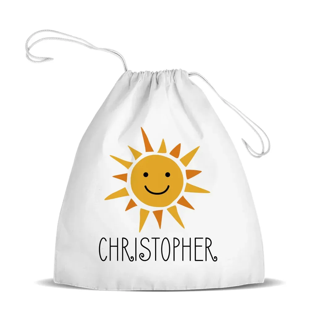 Sunshine White Drawstring Bag