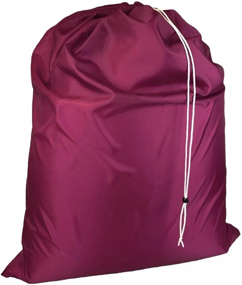 Super Extra Large Heavy Duty 100% Nylon Laundry Storage Bag, H U G E size: L 40" x H 50", Laundry Bag with Locking Closure Drawstring, Machine Washable, XXL Organizer Bag. Made in USA (CRANBERRY)