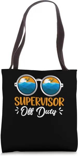 Supervisor Off Duty Sunglasses Beach Sunset Summer Retro Tote Bag