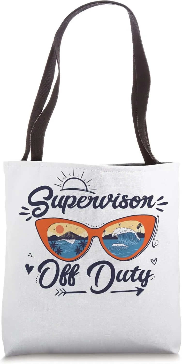 Supervisor Off Duty Sunglasses Beach Sunset Summer Retro Tote Bag