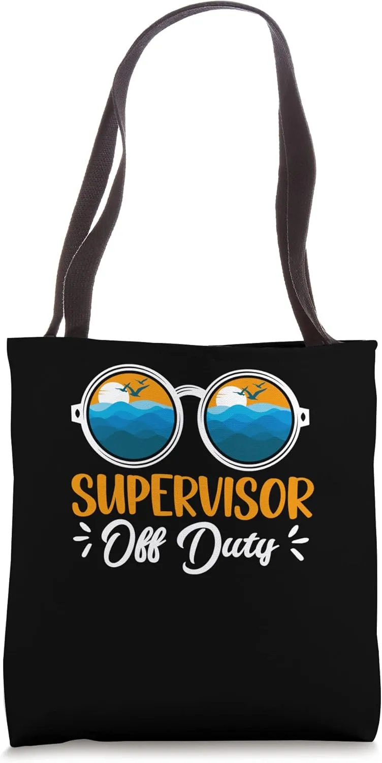 Supervisor Off Duty Sunglasses Beach Sunset Summer Retro Tote Bag