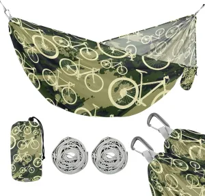 susiyo Portable Camping Hammock Bicycle Camouflage Printed Lightweight Hammock Comfortable Travel Swing with Tree Straps for Camping Hiking Backpacking Travel or Beach - Up to 330lbs