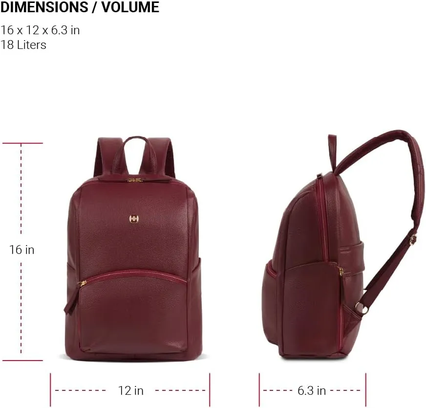 SwissGear Serenity Luxe Women's Laptop Backpack, Red, 16 Inches