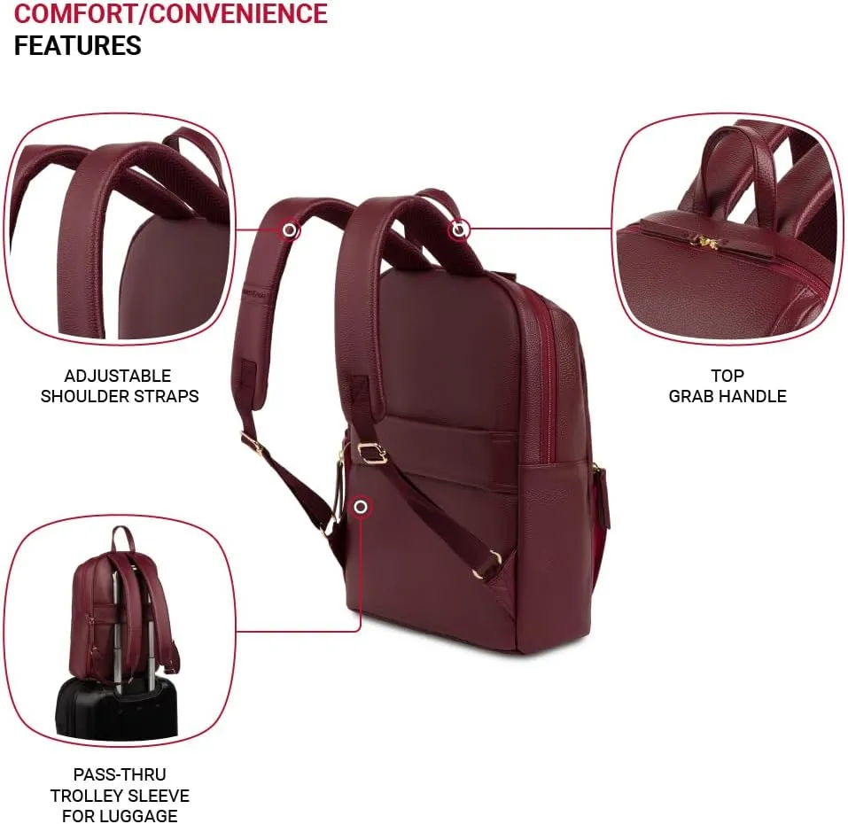 SwissGear Serenity Luxe Women's Laptop Backpack, Red, 16 Inches