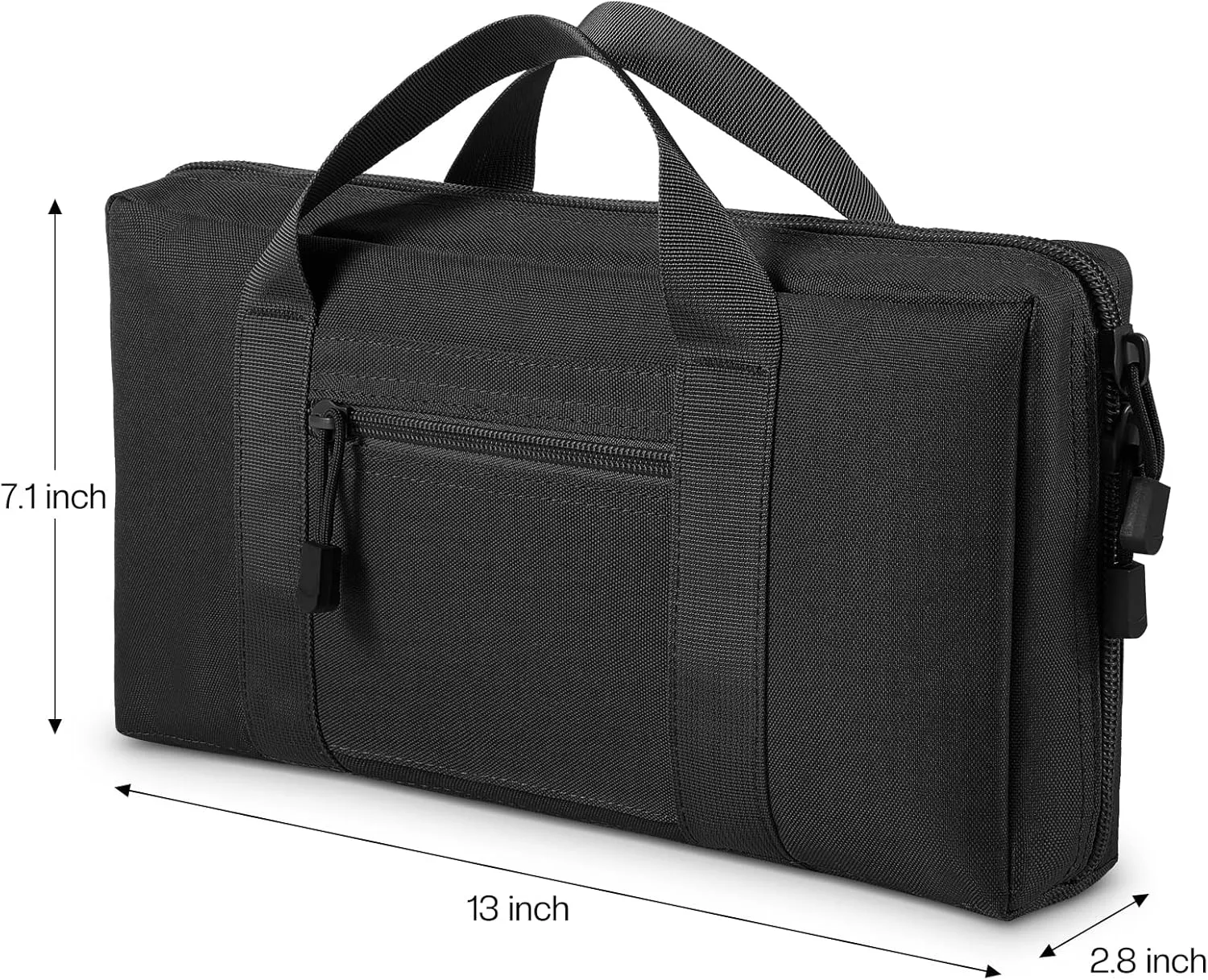 Tactical Pistol Case, Padded Handgun Firearm Case Double Shooting Gun Range Duffle Bag with Multiple Magazine Slots for Hunting Shooting Outdoor Activities