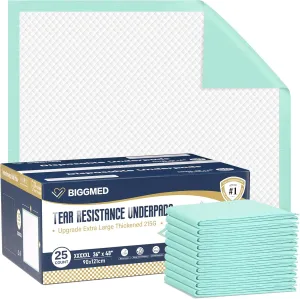 Tear-Resistant Bed Pads Disposable 48" X 36" Extra Large 215 Gram Heavy Duty Absorbency Chucks Pads Disposable Adult Thickened Pee Pads for Adult Elderly Puppy Pads for Training, 10 Pads