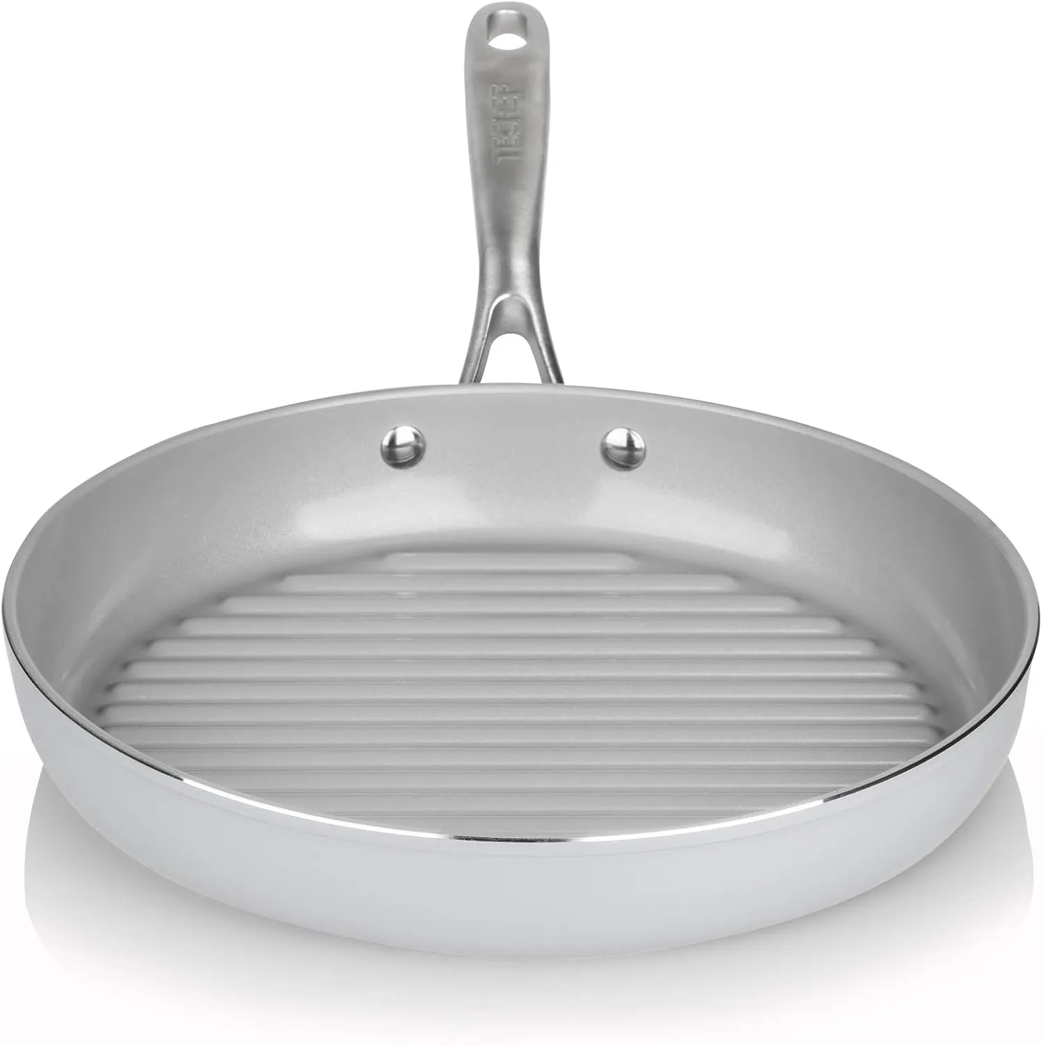 TECHEF - CeraTerra Collection, 12" Ceramic Nonstick Grill Pan (PTFE, PFAS, and PFOA Free), Made in Korea (12-in Grill Pan)