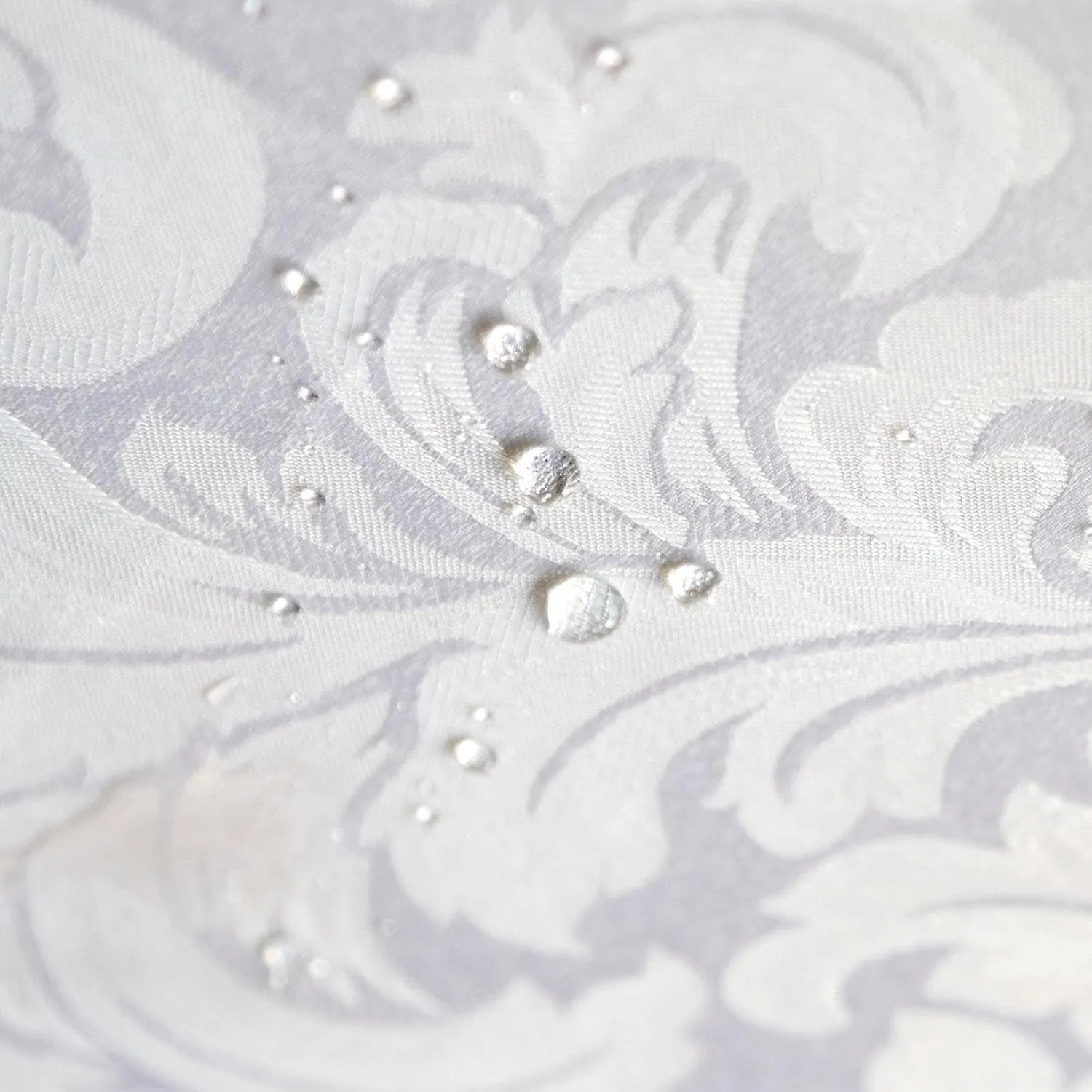 Tektrum Heavy Duty 60 X 102 inch Rectangular Damask Jacquard Tablecloth Table Cover - Waterproof/Spill Proof/Stain Resistant/Wrinkle Free - Great for Banquet, Parties, Dinner, Wedding (White)