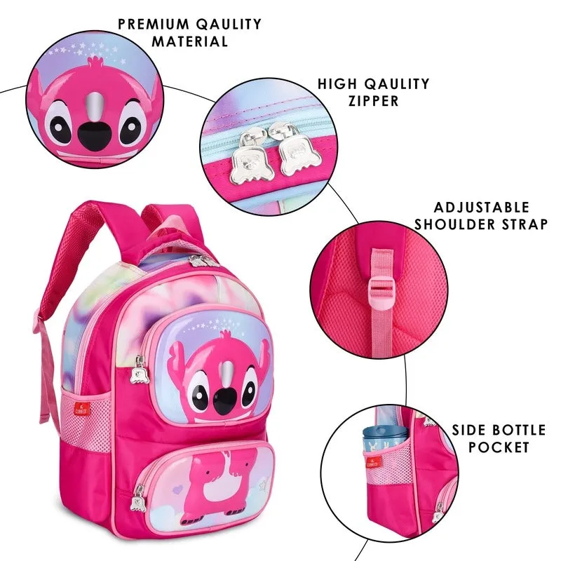 THE CLOWNFISH Little Champ Kids Backpack - Durable, Lightweight, Fun Design | 13.6 Litres | Dark Pink