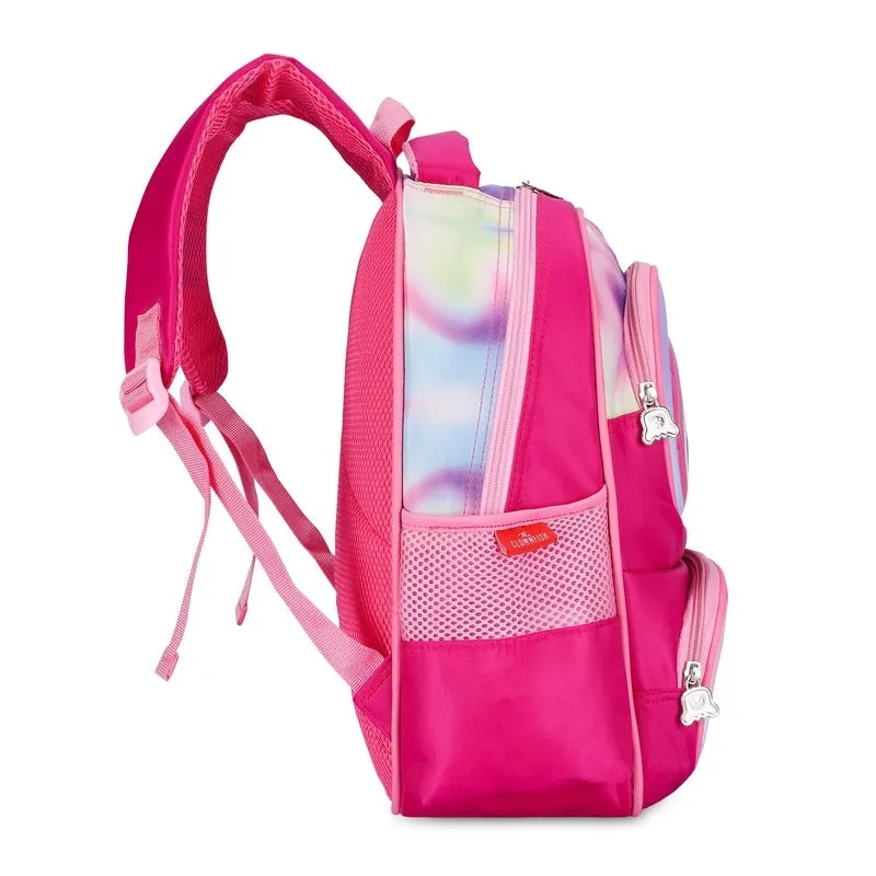THE CLOWNFISH Little Champ Kids Backpack - Durable, Lightweight, Fun Design | 13.6 Litres | Dark Pink