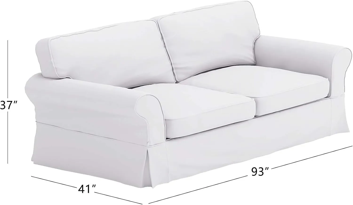 The Cotton Sofa Cover Only Fits Pottery Barn PB Comfort Grand Roll Arm Sofa. A Durable Sofa Slipcover Replacement (Beige Box Edge)