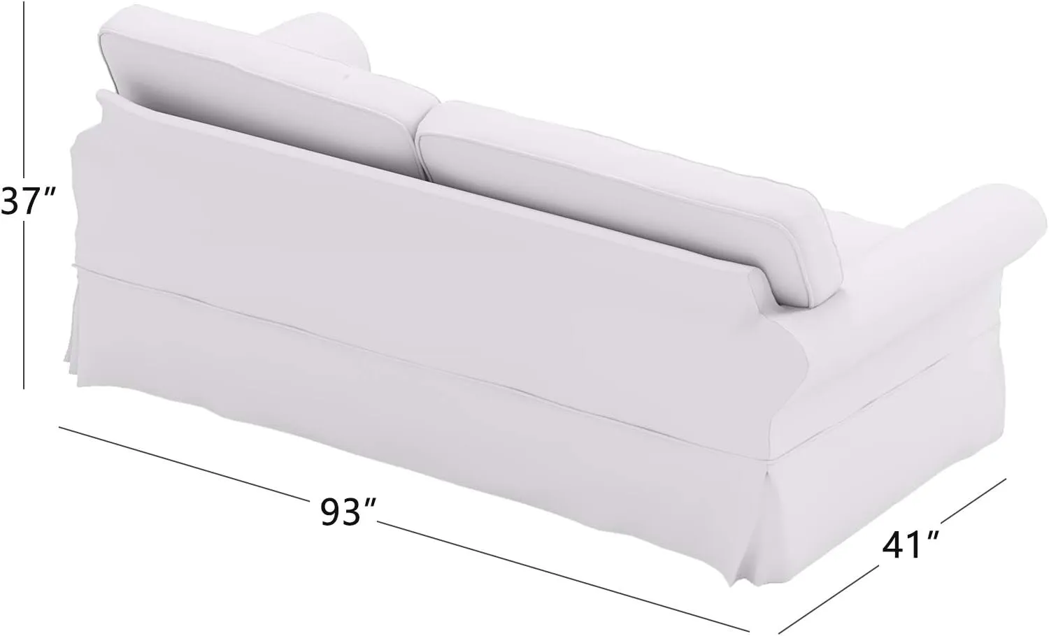 The Cotton Sofa Cover Only Fits Pottery Barn PB Comfort Grand Roll Arm Sofa. A Durable Sofa Slipcover Replacement (Beige Box Edge)