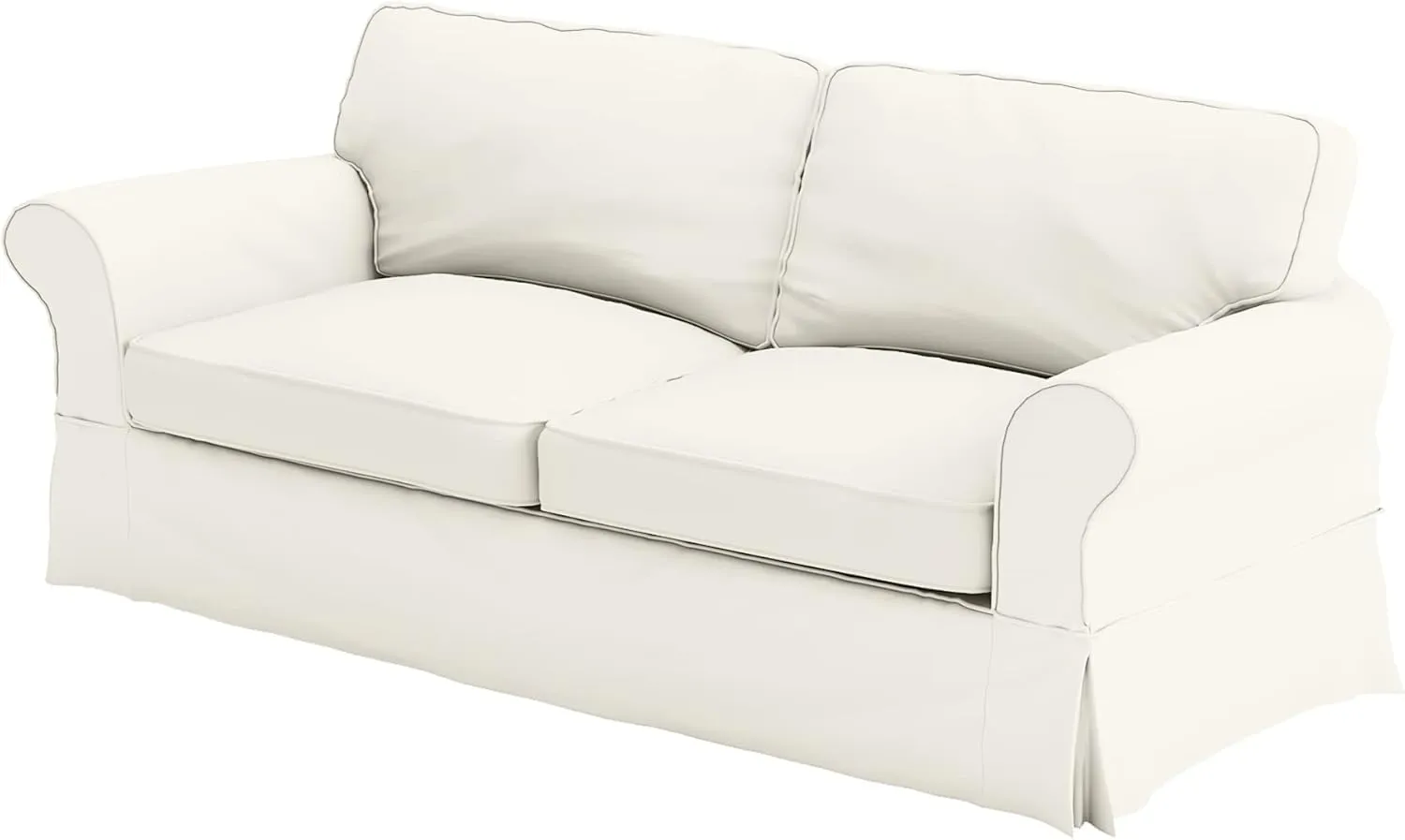 The Cotton Sofa Cover Only Fits Pottery Barn PB Comfort Grand Roll Arm Sofa. A Durable Sofa Slipcover Replacement (Beige Box Edge)