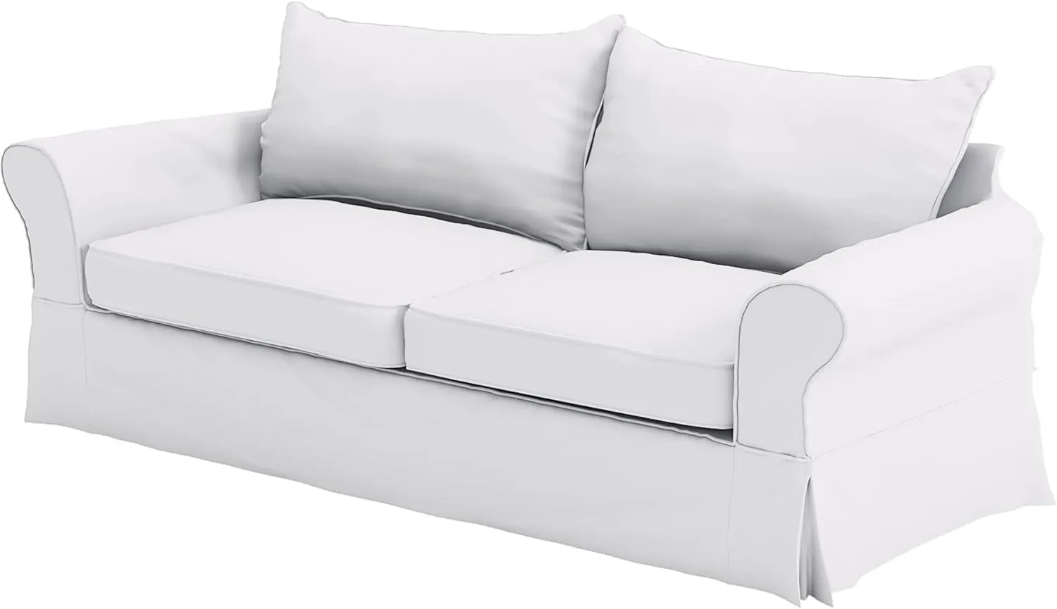 The Cotton Sofa Cover Only Fits Pottery Barn PB Comfort Grand Roll Arm Sofa. A Durable Sofa Slipcover Replacement (White Knife Edge)