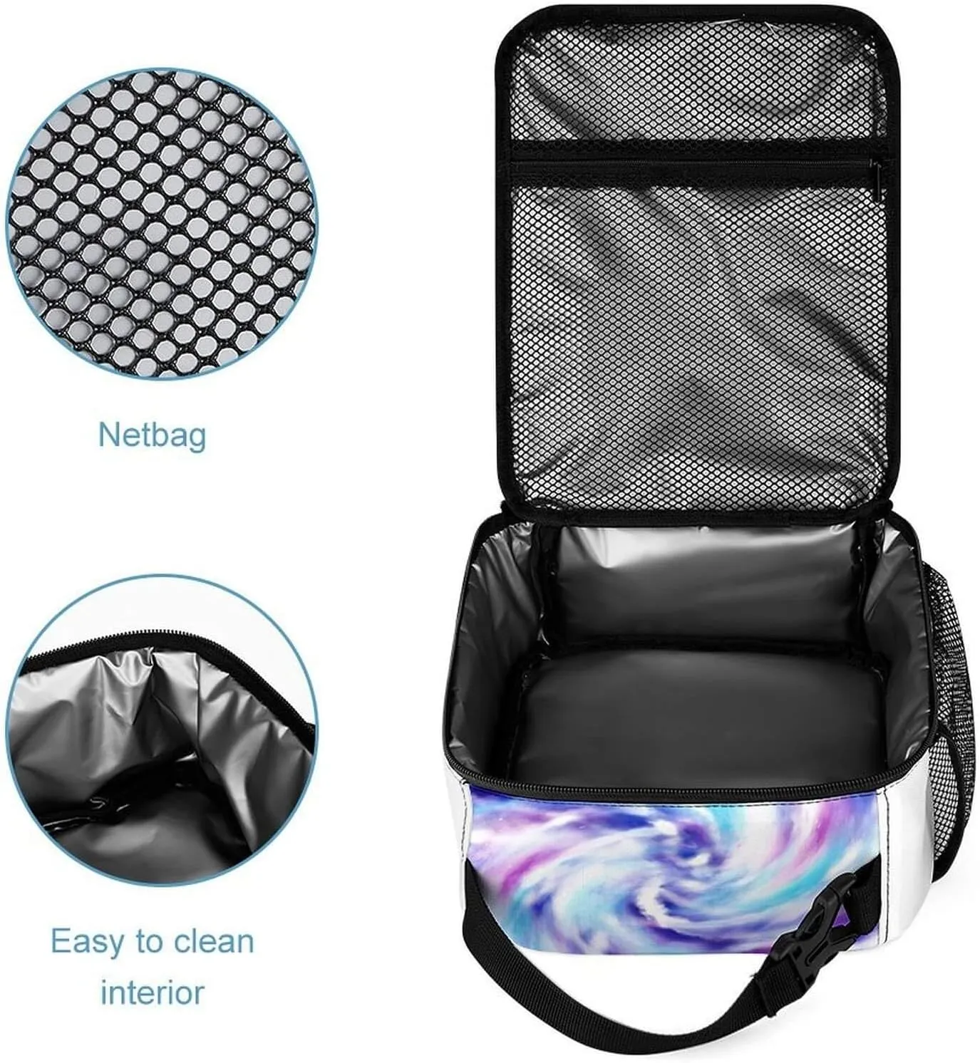 Tie Dye Backpack with Lunch Box & Pencil Case for Kids Girls Boys School, 16 Inch Cute Tie Dye Bookbag, School Backpack for Students Children, Lightweight, Large Capacity