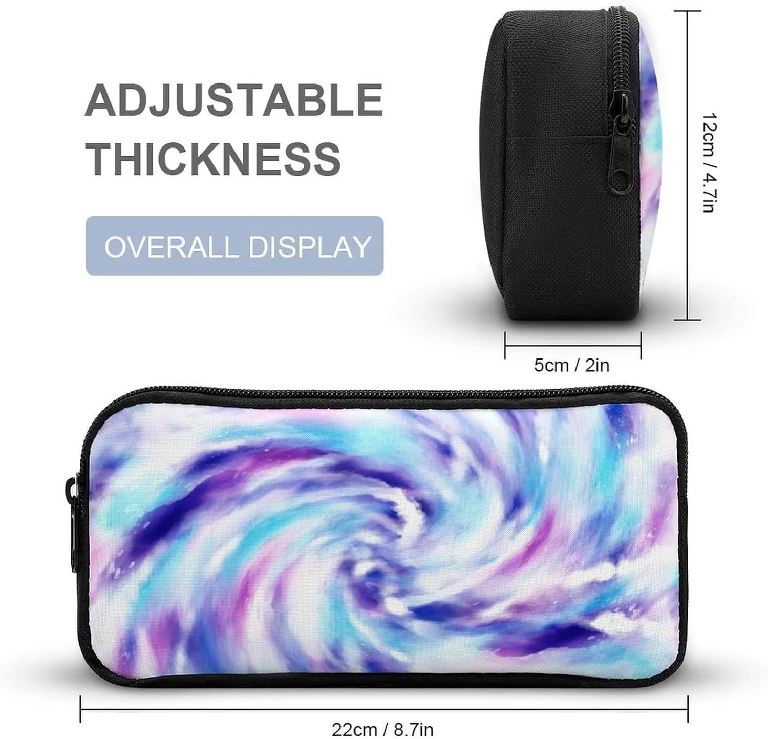 Tie Dye Backpack with Lunch Box & Pencil Case for Kids Girls Boys School, 16 Inch Cute Tie Dye Bookbag, School Backpack for Students Children, Lightweight, Large Capacity