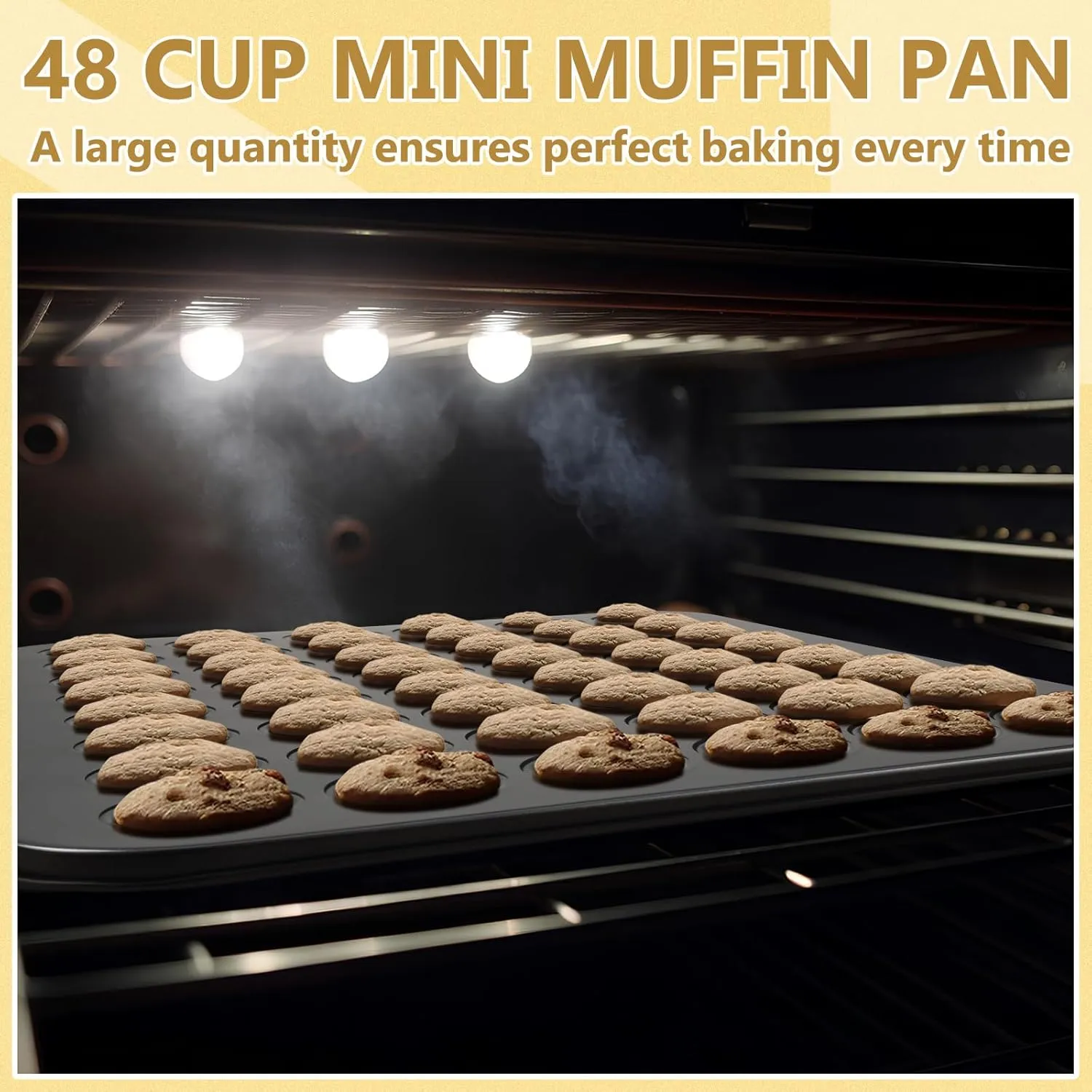 Tioncy 2 Pcs 48 Cup Mini Muffin Pan 15.94 x 12.6 x 0.79 Inches Nonstick Small Cupcake Pan Steel Mini Muffin Tin for Baking Cheesecake Tailgate Party supplies, Dishwasher Safe (Black)