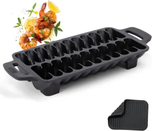 TOMO Cast Iron Shrimp Grill Pan