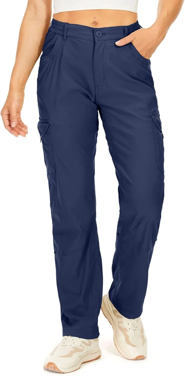 Toomett Women's Hiking Cargo Pants convertible Quick Dry UPF50  Waterproof capri Fishing Safari Travel Pants