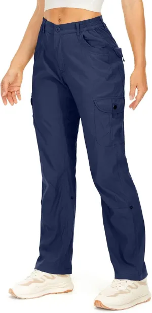 Toomett Women's Hiking Cargo Pants convertible Quick Dry UPF50  Waterproof capri Fishing Safari Travel Pants