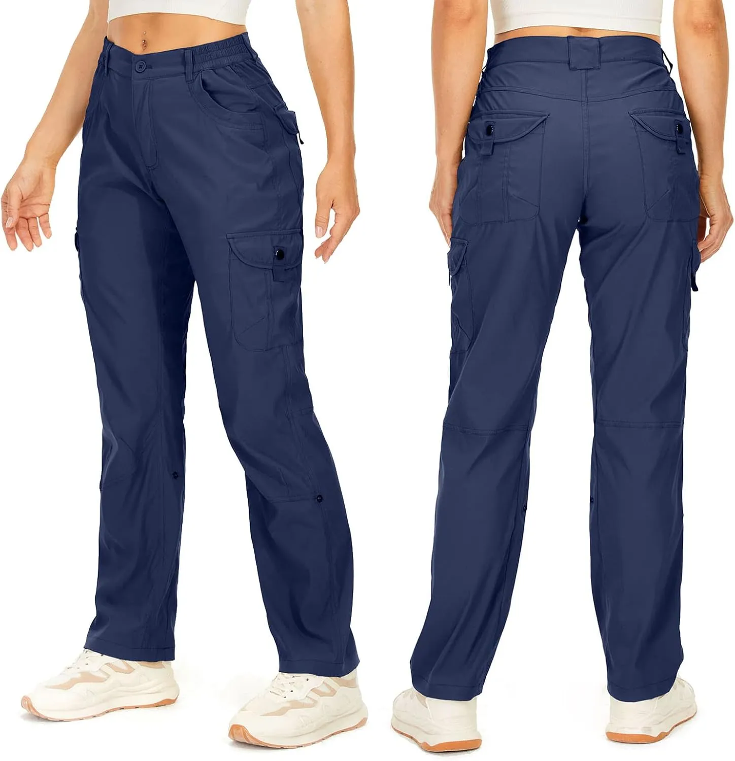 Toomett Women's Hiking Cargo Pants convertible Quick Dry UPF50  Waterproof capri Fishing Safari Travel Pants
