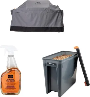 Traeger Grills Ironwood XL Full-Length Weatherproof Grill Cover & Traeger Pellet Grills BAC679 All Natural Cleaner Grill Accessories 946 ml & Traeger Pellet Grills BAC637 Stay Dry Pellet Bin, Black